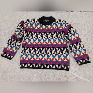 Vintage Vivian Wang Kitty Hawk Sweater 80s 90s funky grandpa cosby Large M